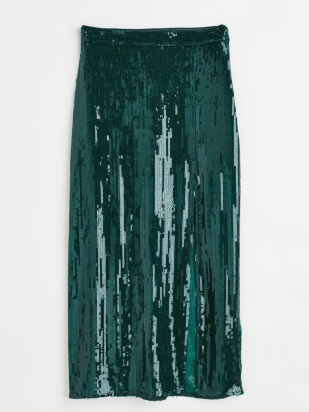 H&M Forest Green Sequin Pencil Skirt